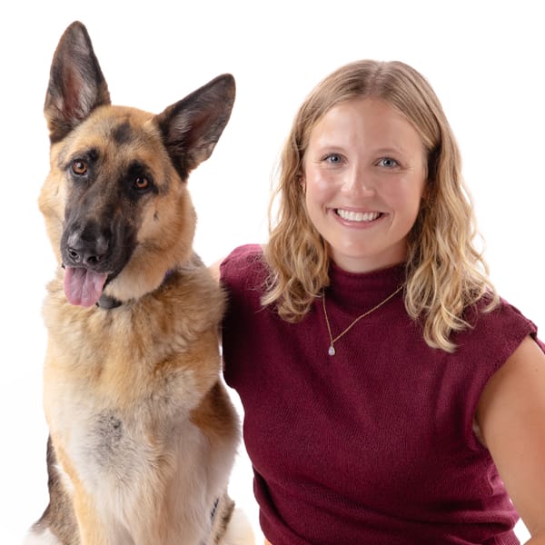 Dr. Hau with her pet dog.