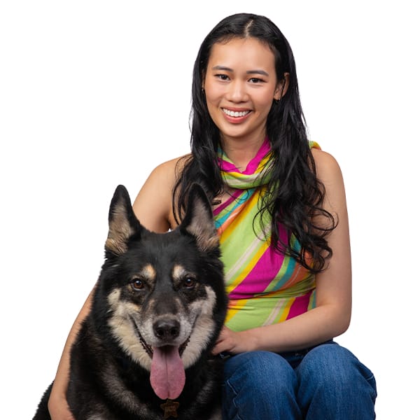 Dr. Lim with her pet dog.