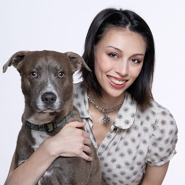 Dr. Nesnevich with her pet dog.