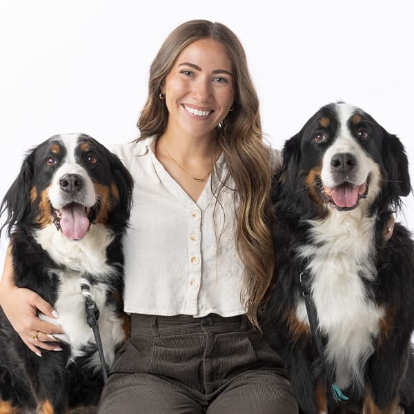 Dr. Slone with pet dogs.