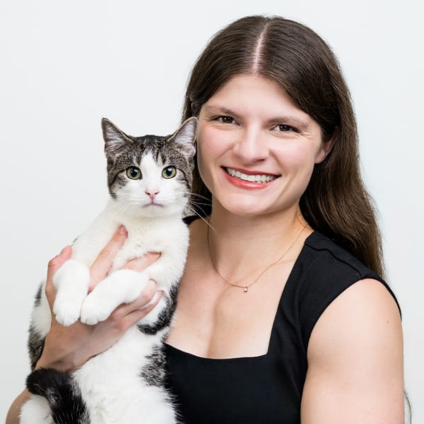 Dr. Cone with her pet cat.