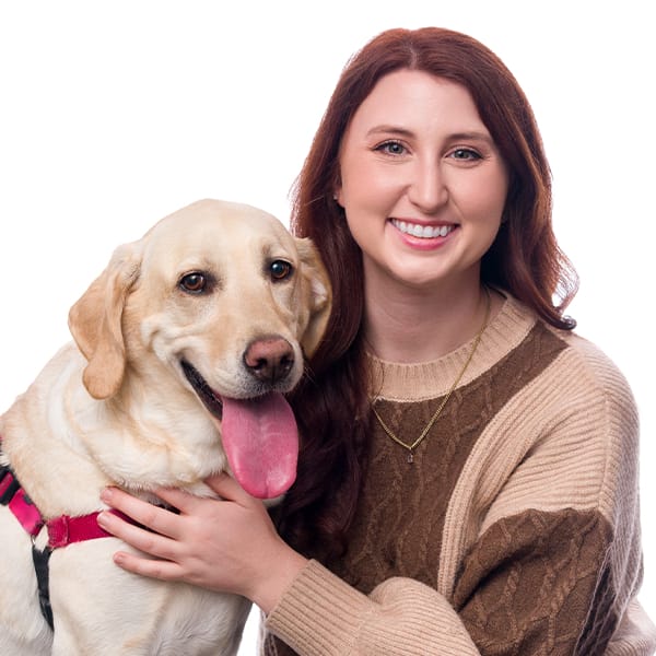 Dr. Geels with her pet dog.